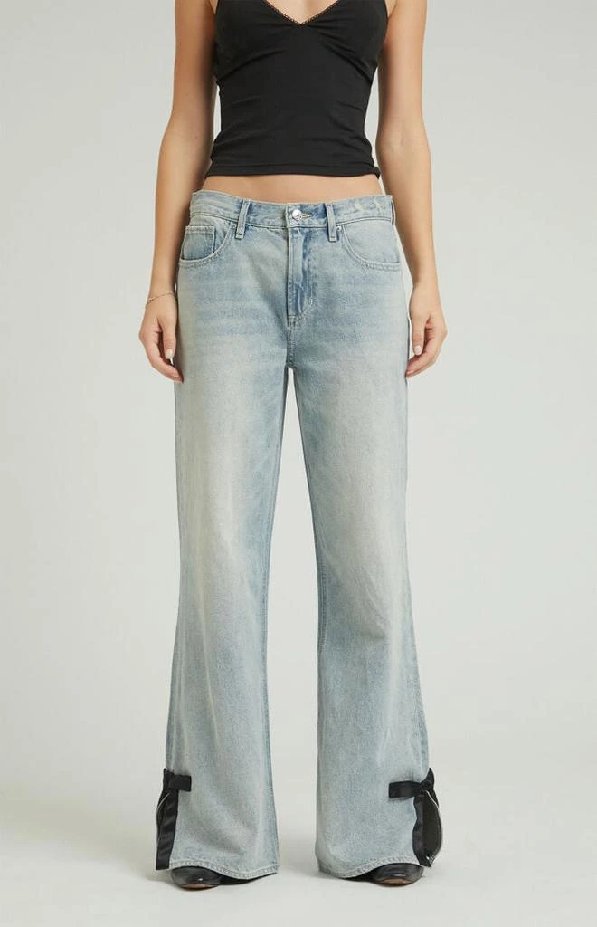 PacSun Lena Low Rise Super Baggy Jeans Bow Light Indigo 1