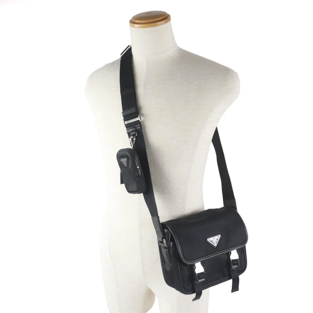 Prada Nylon Leather Shoulder Bag (Pre-Owned) 2