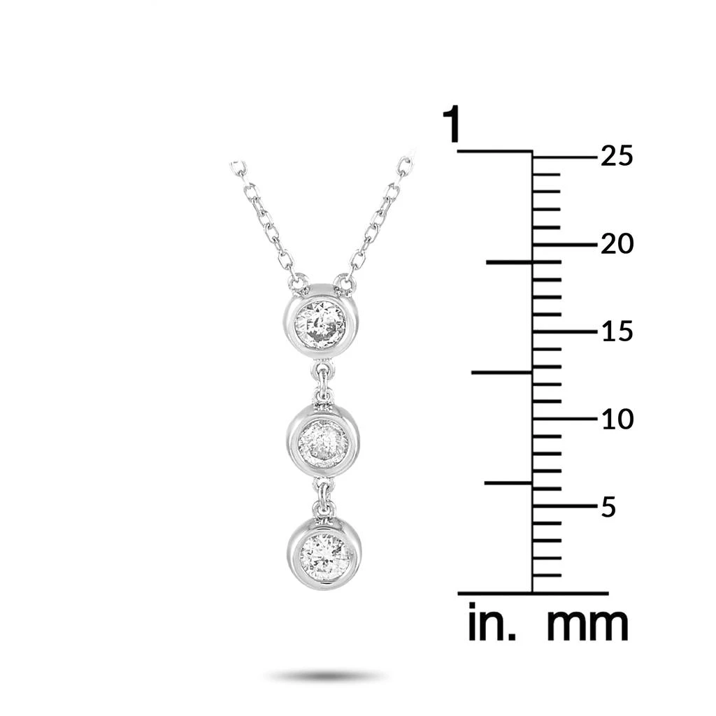 Non Branded 14K White Gold 0.25 ct Diamond Pendant Necklace 4