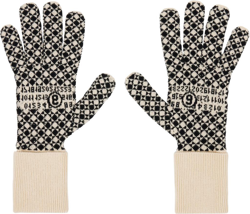 MM6 Beige & Black Cotton Gloves