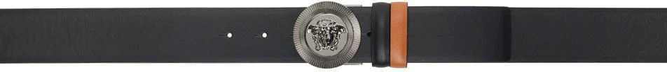 Versace Black & Tan Medusa Head Reversible Belt 1
