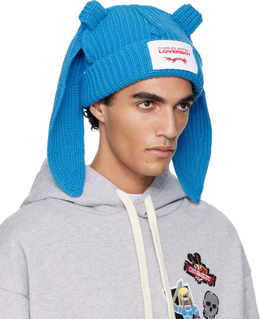 Charles Jeffrey Loverboy Blue Chunky Rabbit Beanie 2