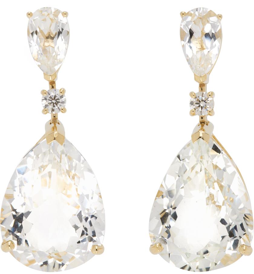 MATEO Gold & White Topaz Sophia Earrings