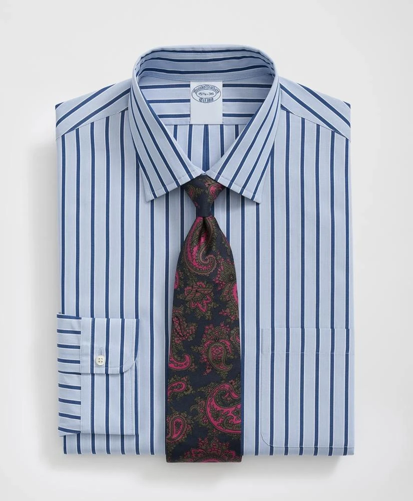 Brooks Brothers Supima® Cotton Poplin Ainsley Collar, Striped Dress Shirt 1