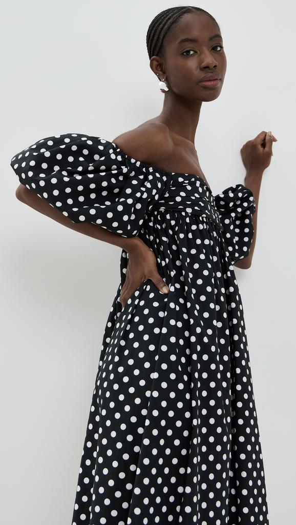 CAROLINE CONSTAS Emilia Ruched Empire Maxi Dress