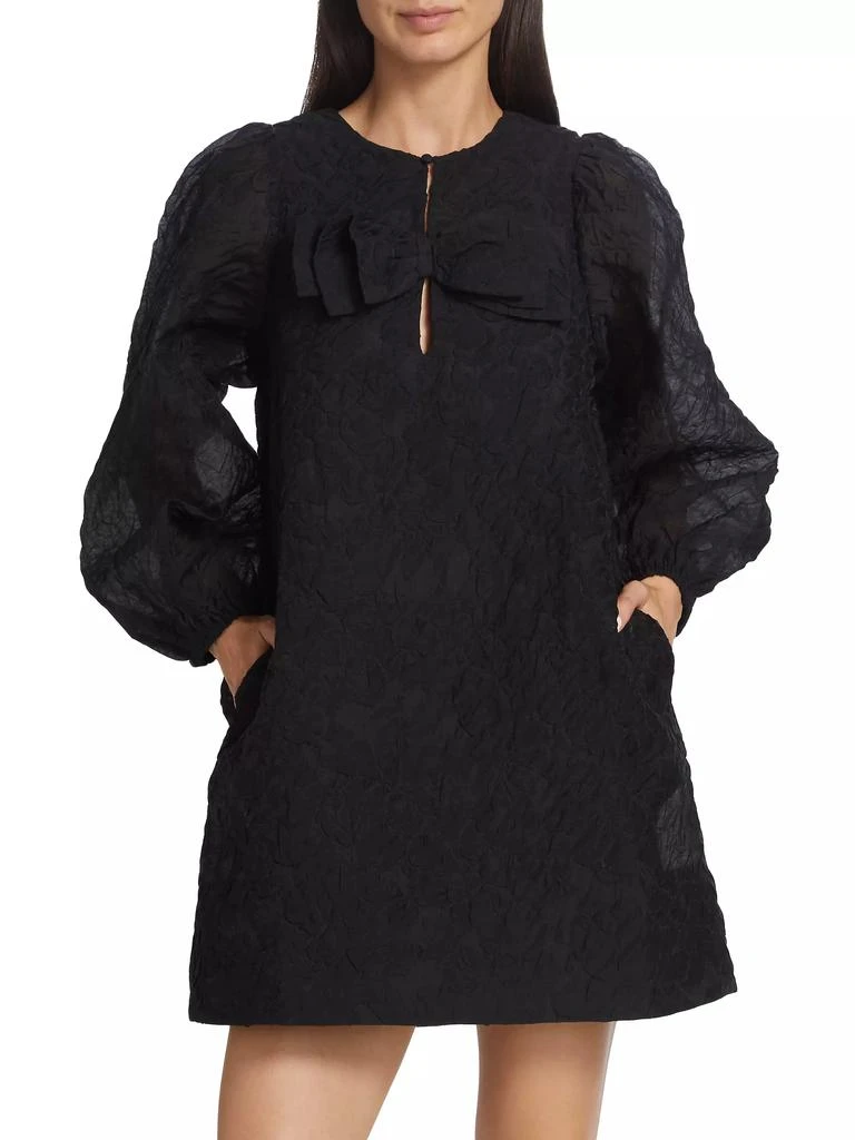 Something Navy Textured Organza Bow Minidress 3