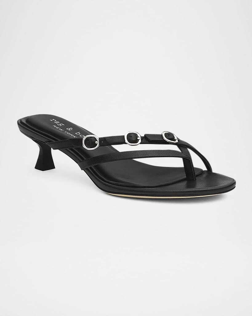 Rag & Bone Sammie Leather Buckle Kitten-Heel Sandals 2
