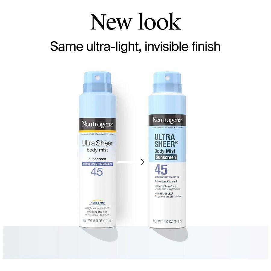 Neutrogena Ultra Sheer Body Mist Lightweight Sunscreen Spray, SPF 45 UVA/UVB 4