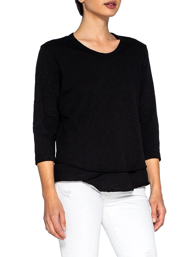 Wilt Shrunken Crew 3/4 Sleeve Mock Layer Tee 4