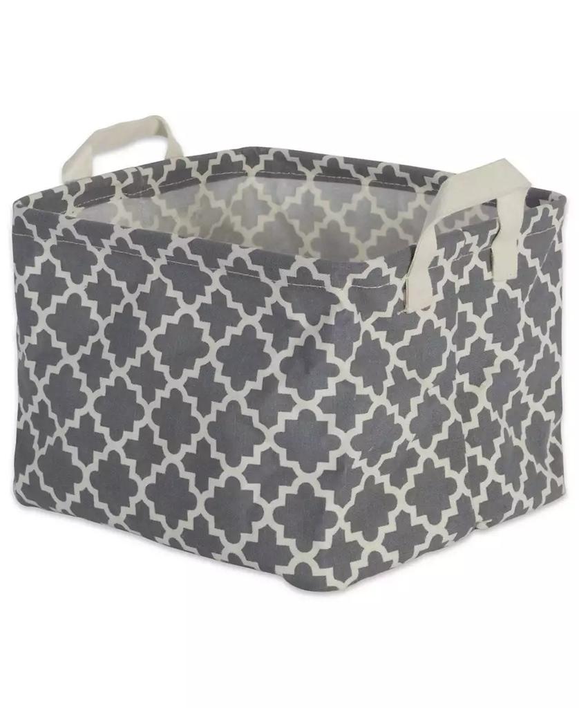 Design Imports Polyethylene Coated Cotton Polyester Laundry Bin Lattice Rectangle Extra Large Set of 2