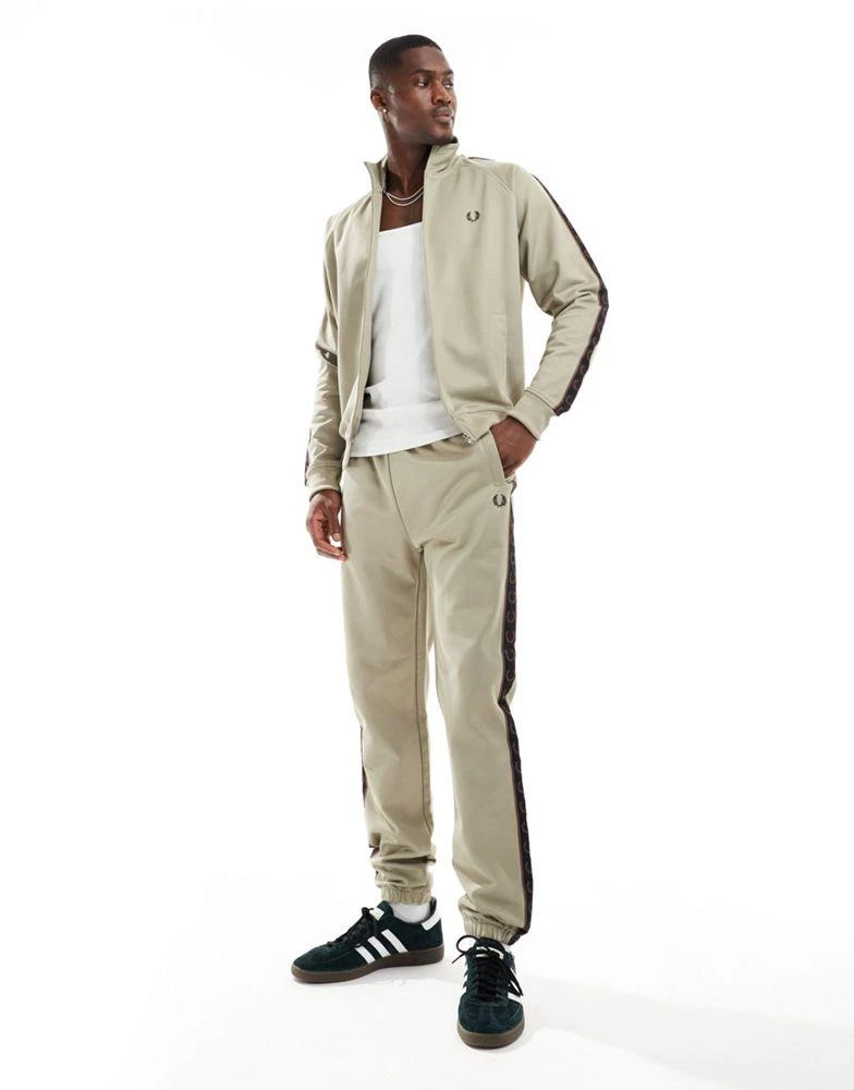 Fred Perry Fred Perry co-ord contrast taped track pants in beige 1