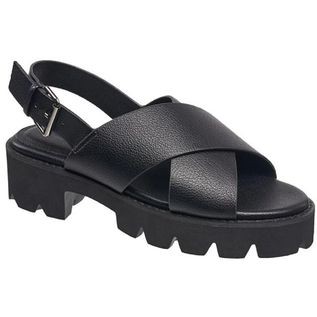 French Connection Rowan Womens Slingback Buckle Wedge Sandals 1