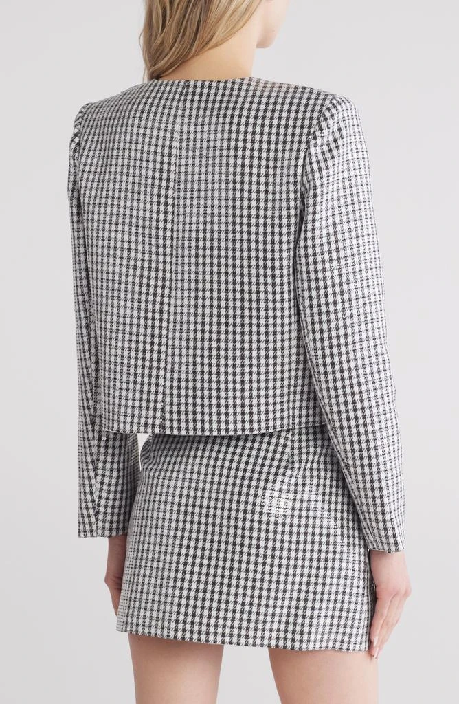 Wayf Sequin Houndstooth Crop Blazer 2