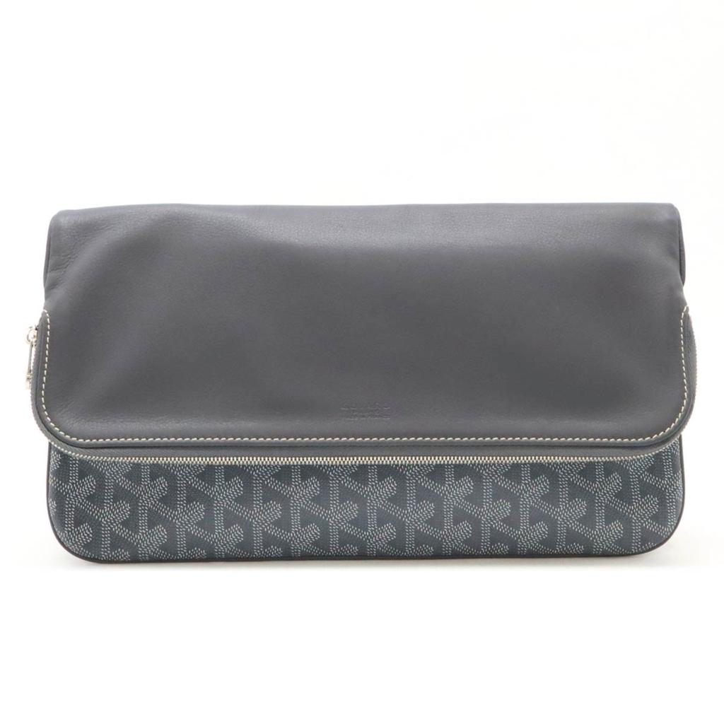 Goyard Coated Canvas Leather Clutch Bag (Pre-Owned)
