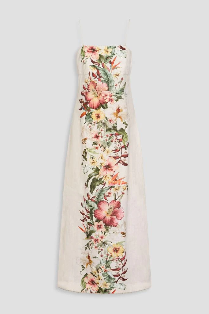 Zimmermann Cutout floral-print linen midi dress
