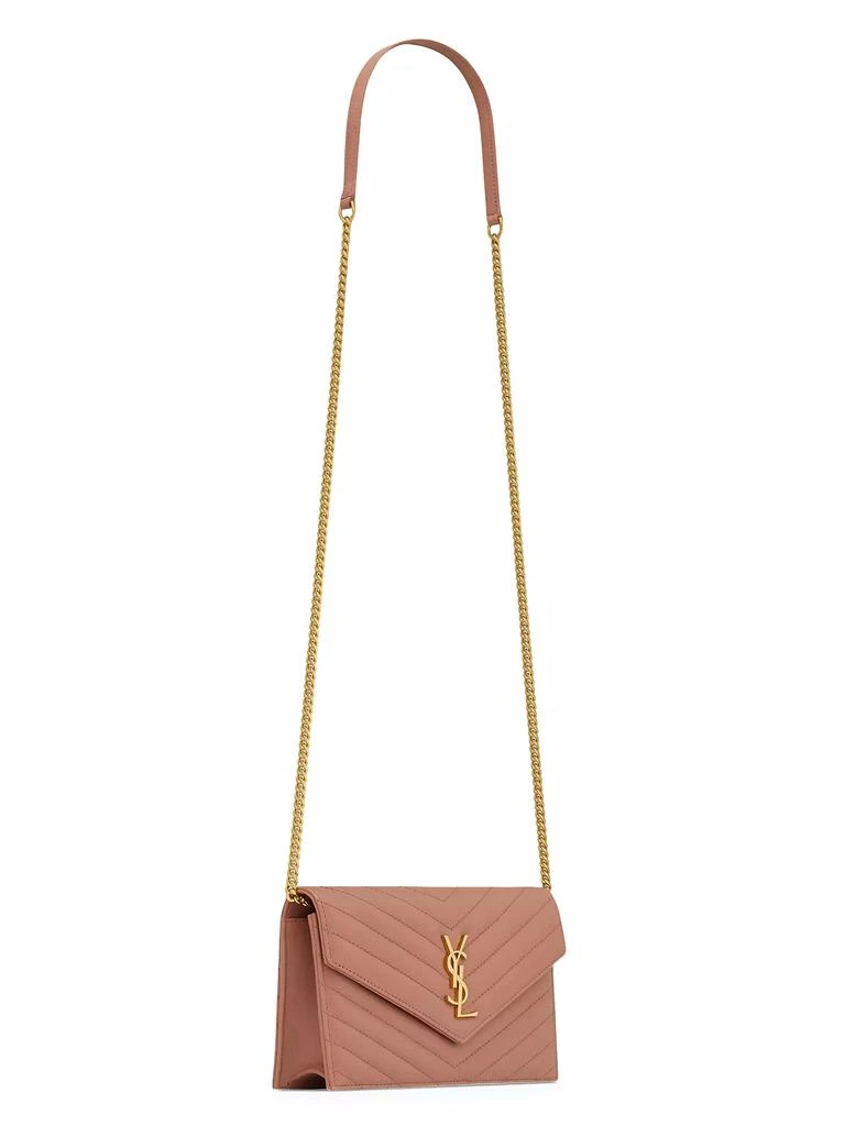 Yves Saint Laurent Cassandre Envelope Chain Wallet in Lambskin 5