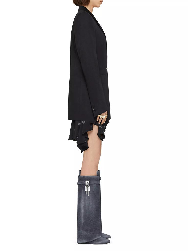 Givenchy Shark Lock Boots In Washed Denim