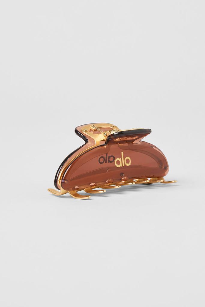 Alo Acrylic Illusion Claw Clip - Clear Chestnut/Gold - Fashion