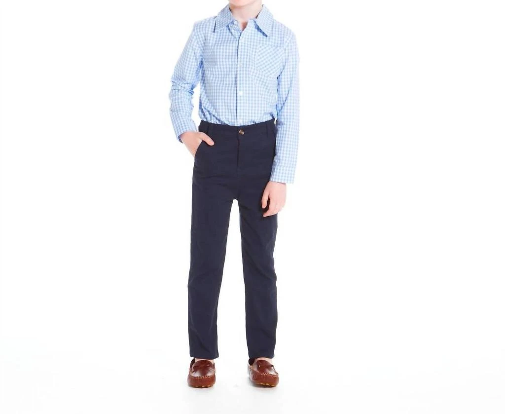 Andy & Evan Boy's Gingham Button Down Shirt In Light Blue Check 1