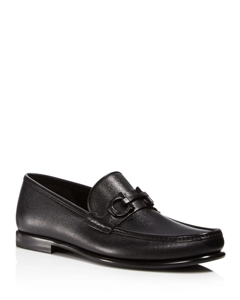 Salvatore Ferragamo Men's Gancini Crown Bit Leather Loafers 1