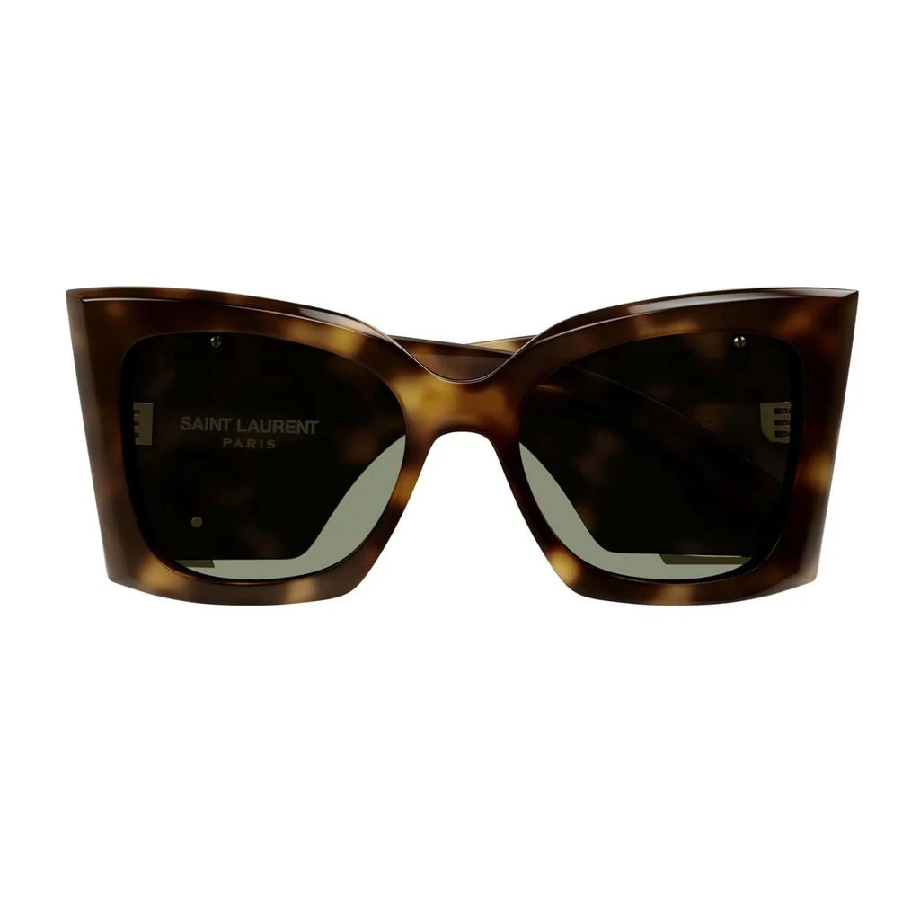 Shop Saint Laurent Sl M119 Blaze 002 Havana Green Sunglasses 