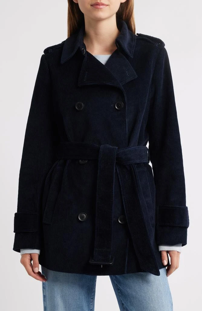 BCBG Belted Corduroy Trench Coat