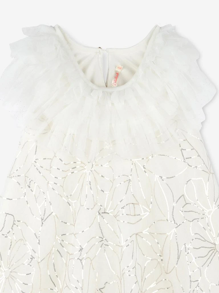 Billieblush Girls Sequin Flower Tulle Dress in Ivory 3