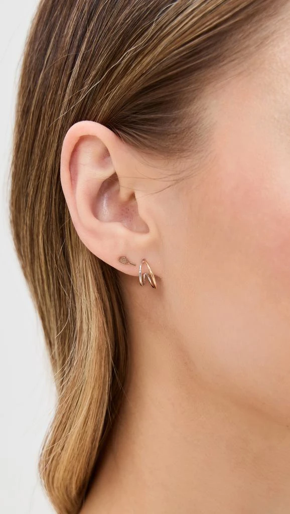 Zoe Chicco 14k Gold Itty Bitty Tennis Racket Single Stud Earring 2