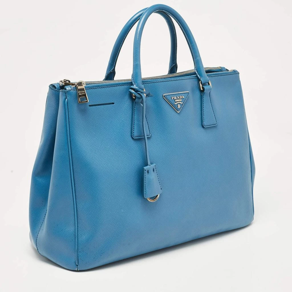 Prada Prada Blue Saffiano Lux Leather Large Double Zip Tote 3
