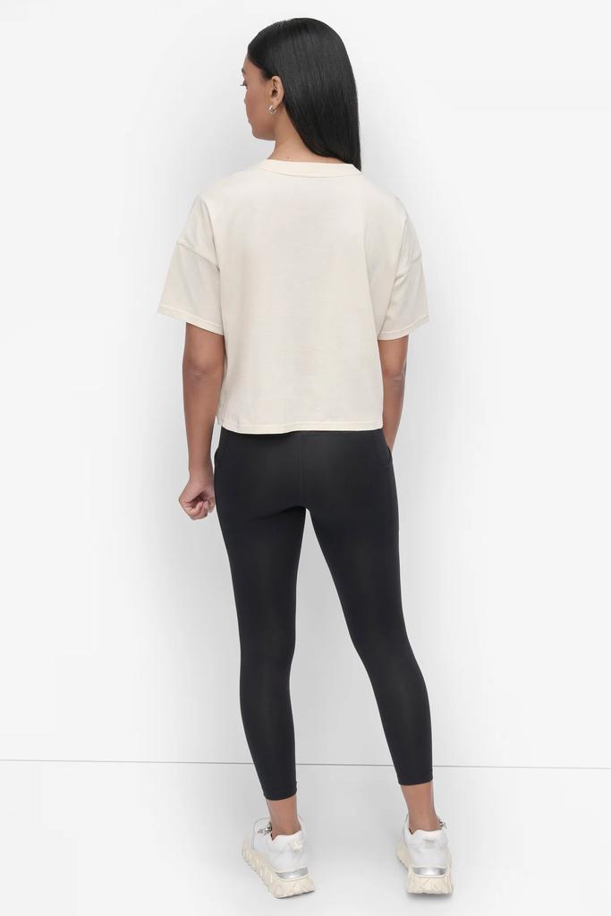 DKNY CROPPED OMBRÉ CRYSTAL LOGO TEE