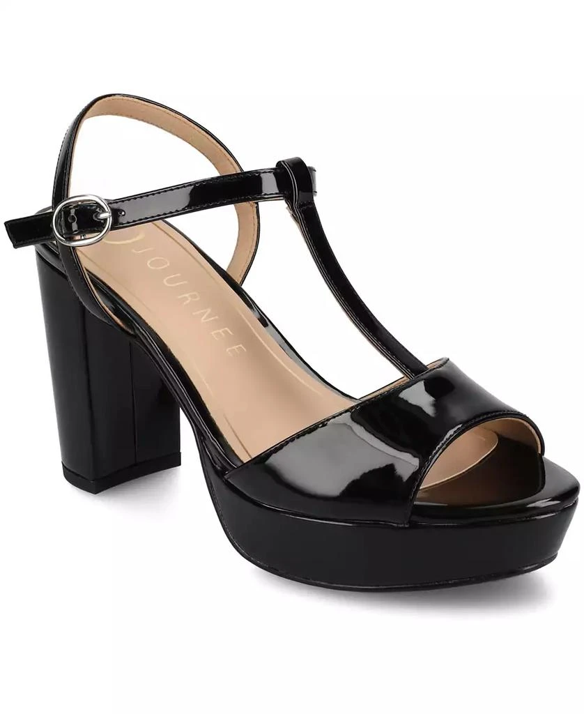 Journee Collection Women's Nalie T-Strap Platform Dress Sandals 1