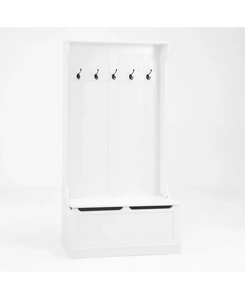 Streamdale Furniture Entryway Bench with Coat Rack, Shoe Storage, 
Hooks - White 4