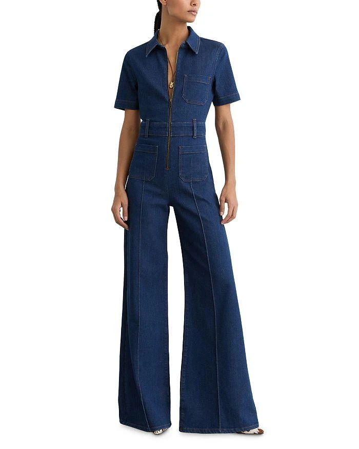 REISS Danie Denim Jumpsuit