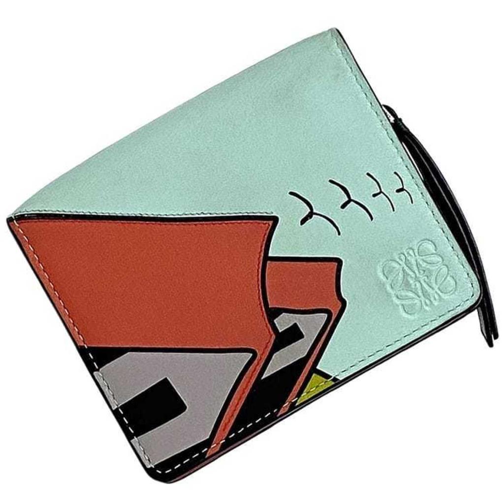 Loewe blue Color Leather Wallet (Bi-Fold) (Pre-Owned)