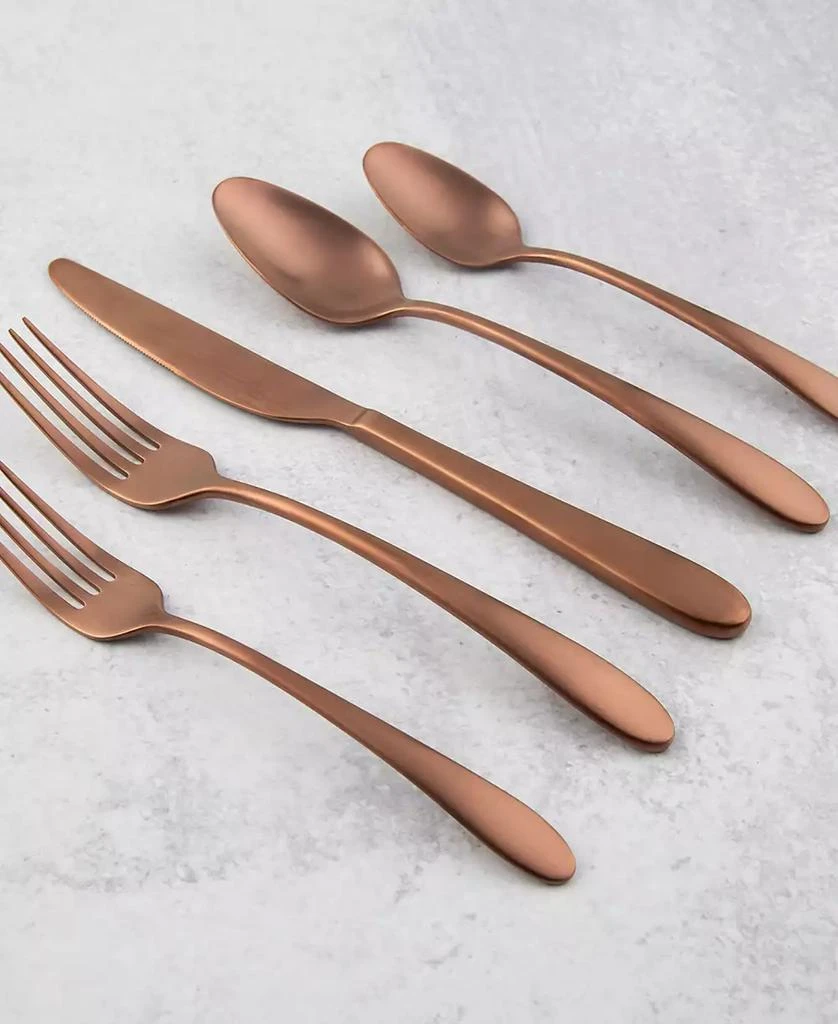 Cambridge Silversmiths Poet Copper Satin 20 Piece 18/10 Stainless Steel Flatware Set, Service for 4 3