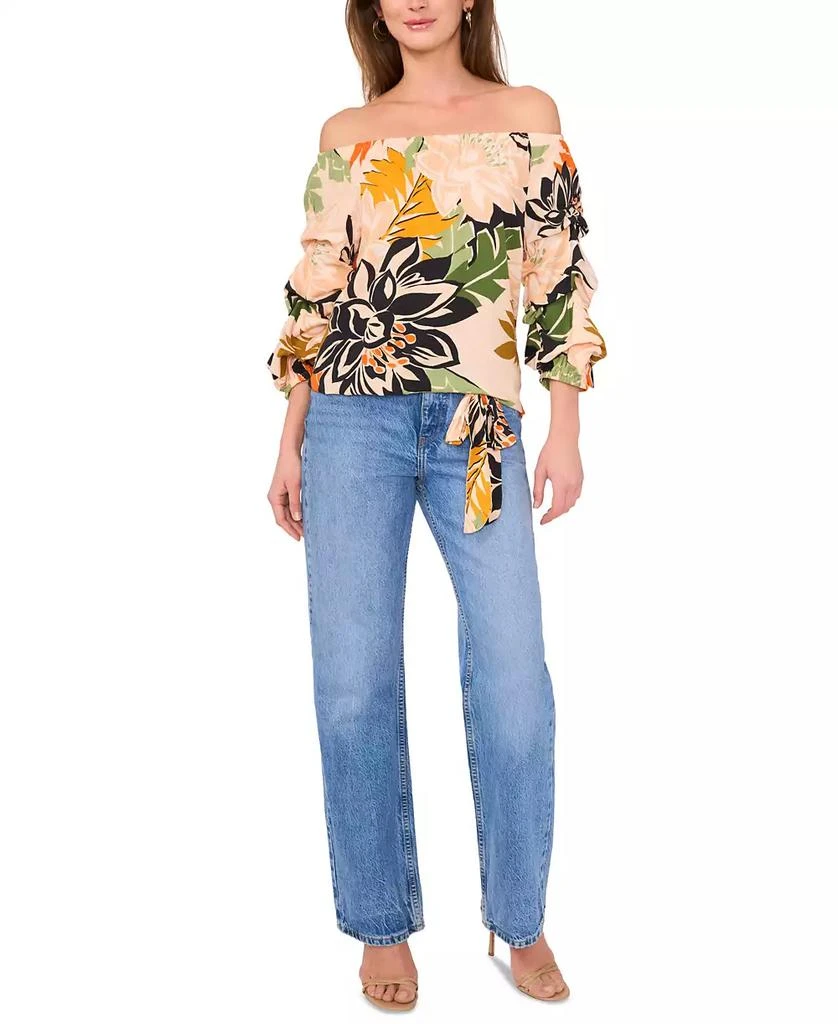 Vince Camuto Women's Printed Bubble-Sleeve Blouse 2