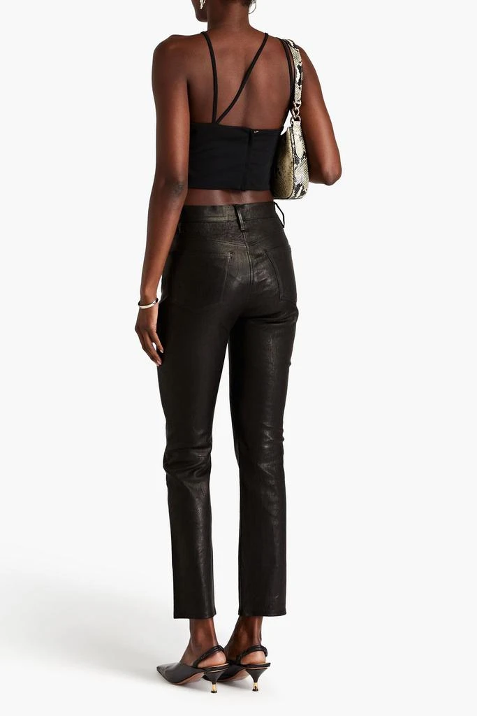 FRAME Leather slim-leg pants 3