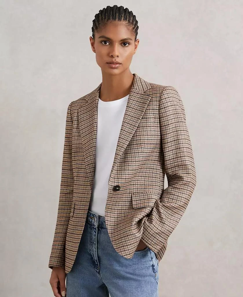 REISS Women's River Check Single-Breasted Blazer 5