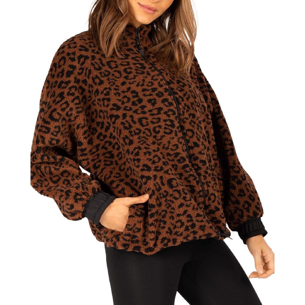 Koral Womens Sherpa Short Faux Fur Coat