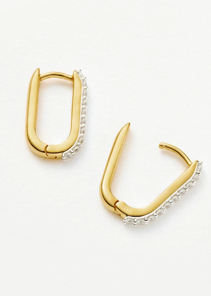 Missoma Pavé Ovate 18kt gold vermeil hoop earrings 3