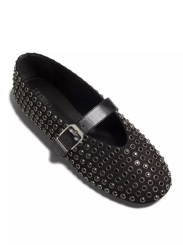 Schutz Eiza Shine Studded Nubuck Ballet Flats 4