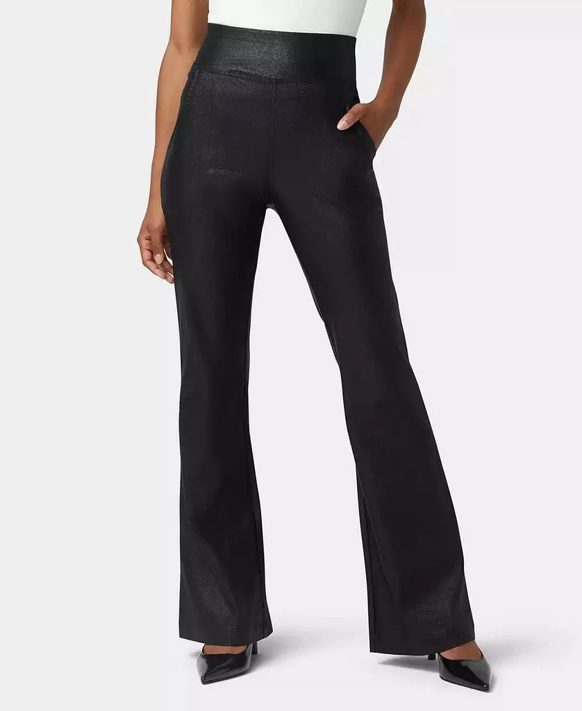 Hue Women's High Rise Shimmer Flare Leggings Pants 1