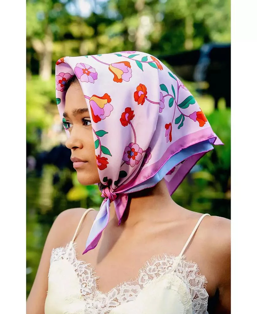 Jessie Zhao New York Blush Botanica Double Sided Silk Scarf 6