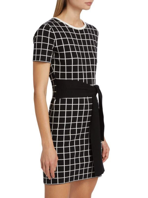 Alice by Temperley Presley Windowpane Tie-Waist Minidress 3