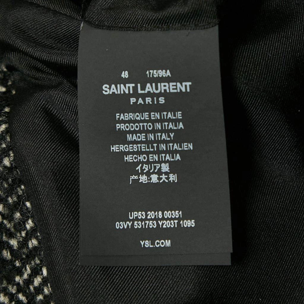 Yves Saint Laurent Saint Laurent Grey Herringbone Tweed Double Pea Coat M 5
