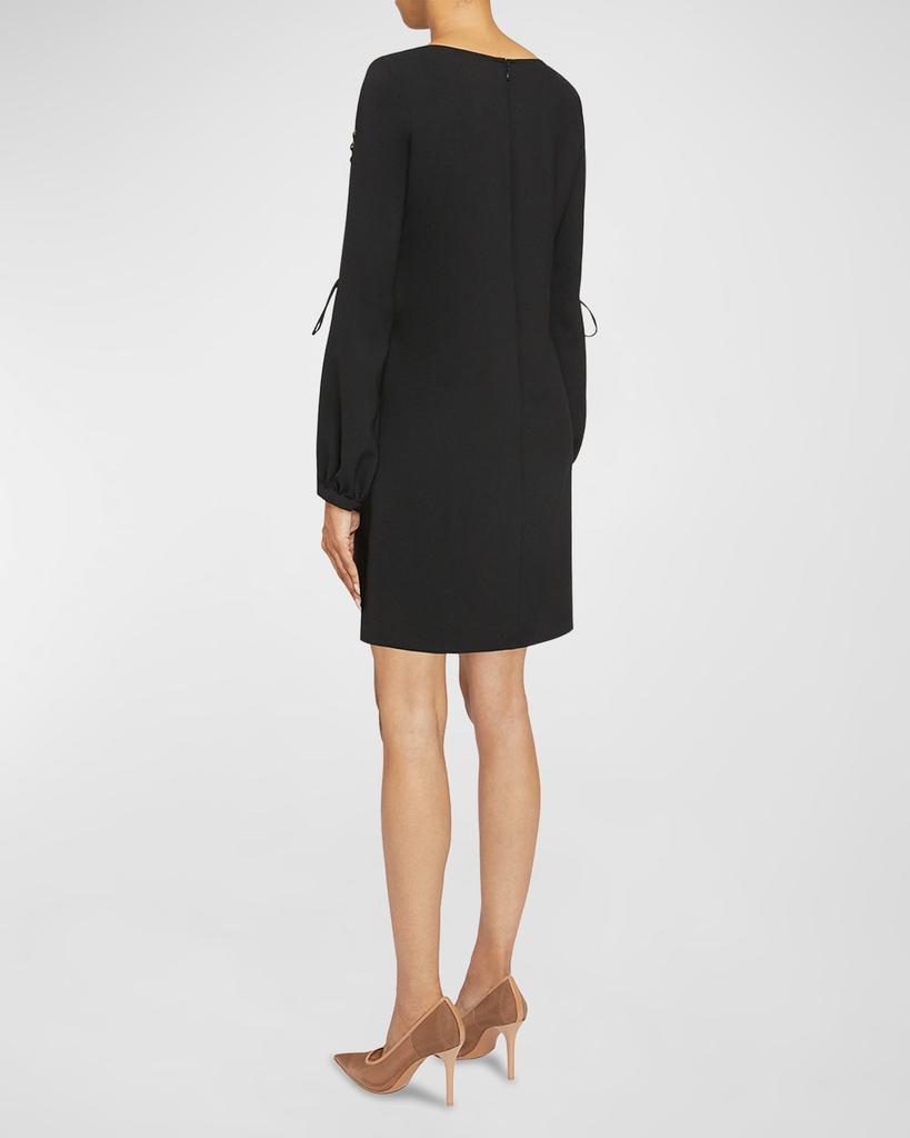 Santorelli Aries Lace-Up Crepe Shift Dress