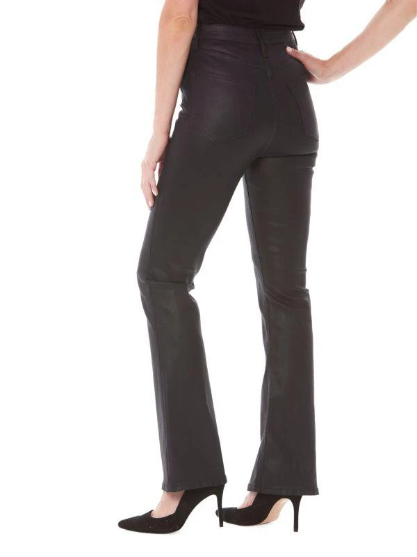 Nicole Miller Glisten High Rise Coated Flare Jeans 4