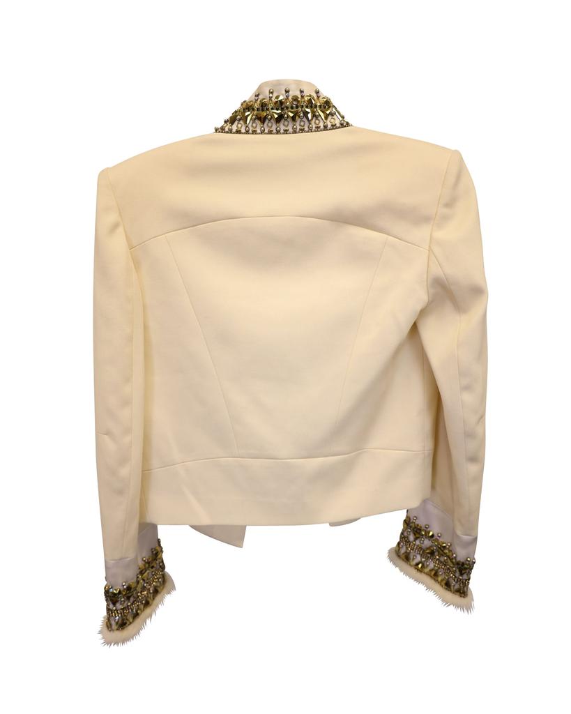 PIERRE BALMAIN Embellished Blazer in White Polyester