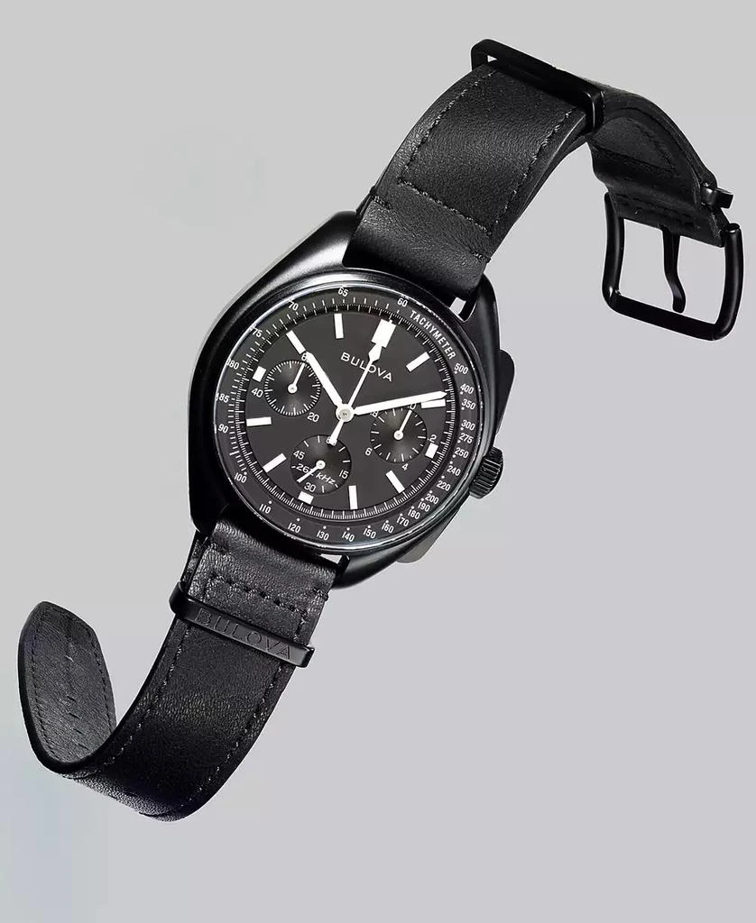 Bulova Men's Lunar Pilot Chronograph Black Leather Strap Watch 45mm 5