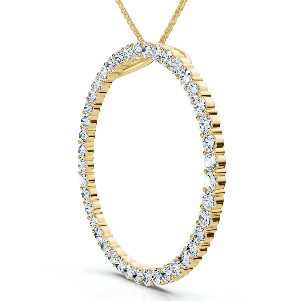 Pompeii3 1 Ct Real Diamond Circle Of Life Eternity Round Pendant 14K White or Yellow Gold 2